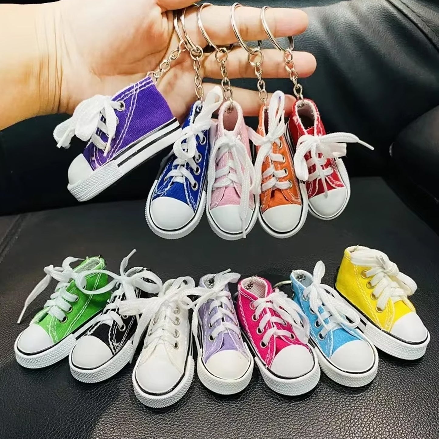Designer Shoe Keychain, Colorful mini shoe keychain collectible for kids and teens