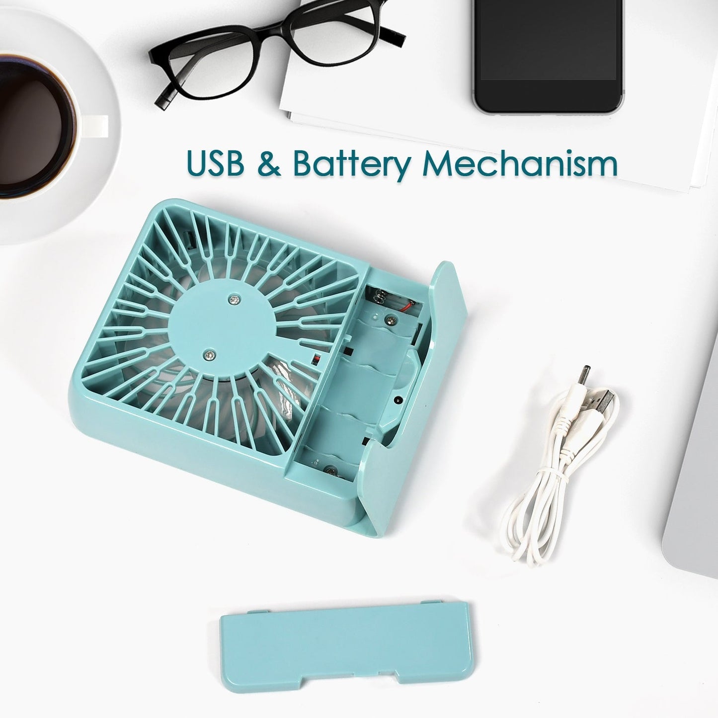 Personal fan designed for study, work, and travel comfort