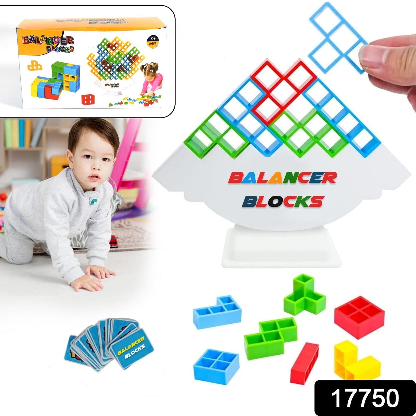 Family party fun stacking tower game for kids and adults