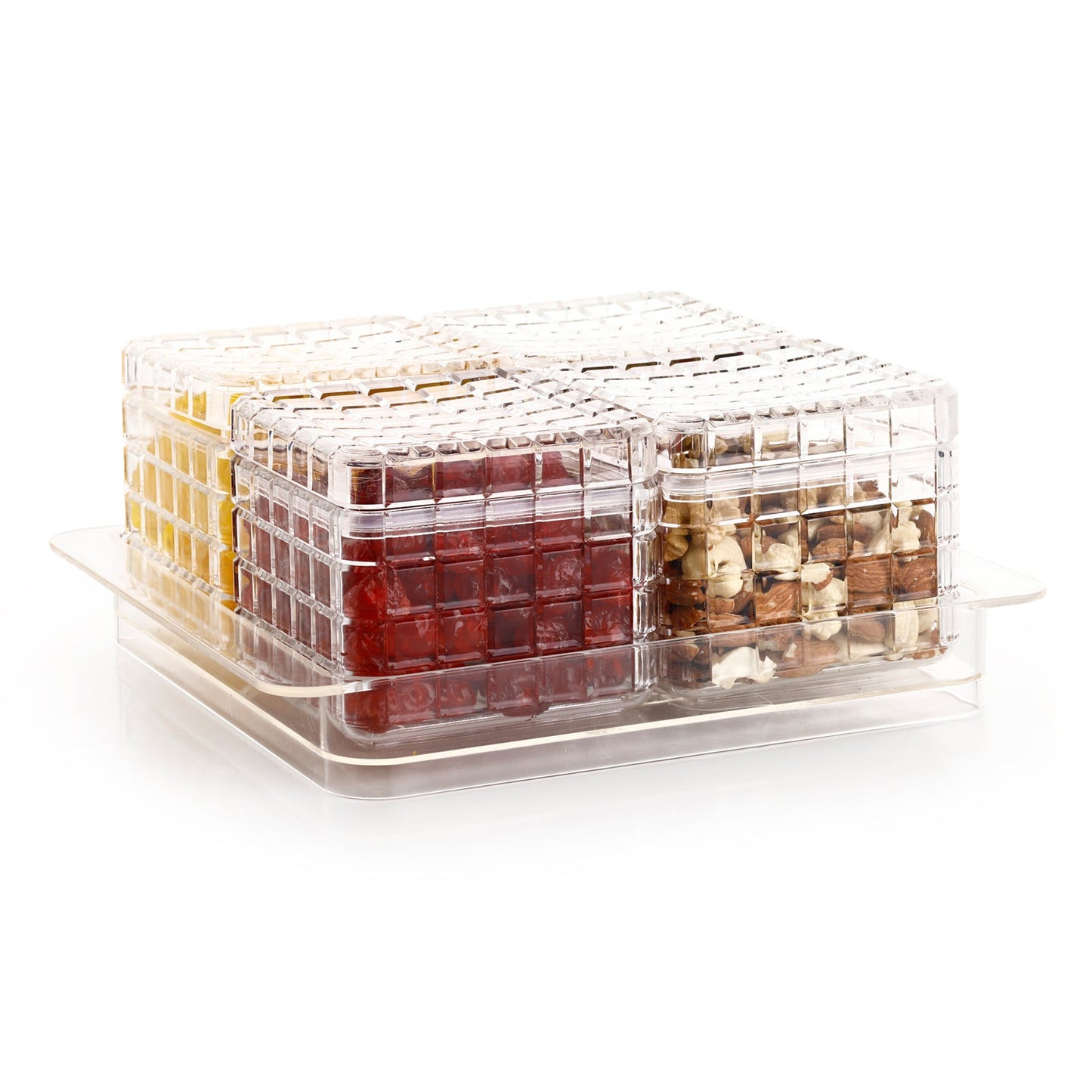 Durable acrylic container set for nuts and dry fruits
