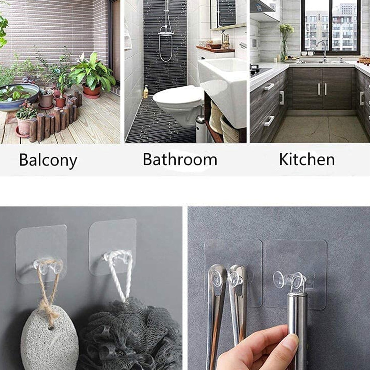 Waterproof adhesive hook used for hanging towel in bathroom
