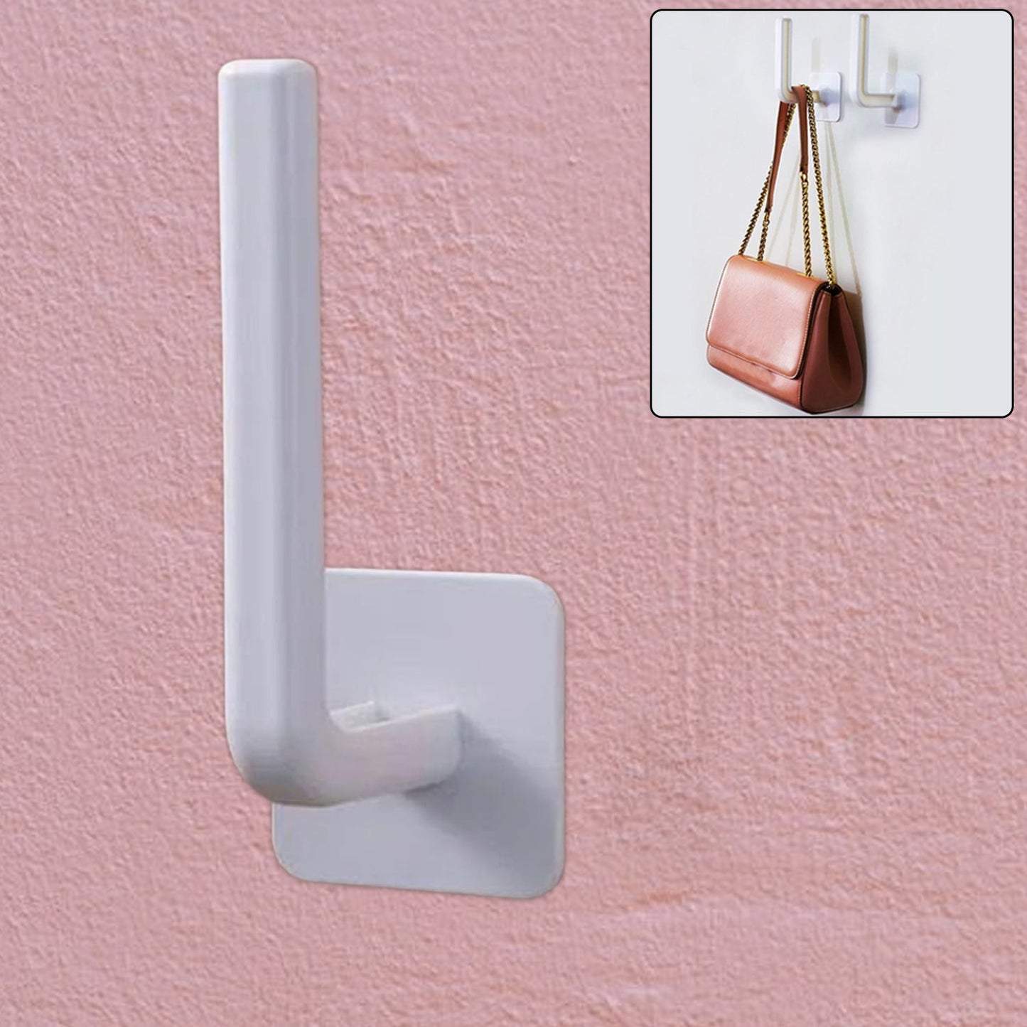 Bathroom and kitchen wall mount shelf with drain hole and adhesive hook