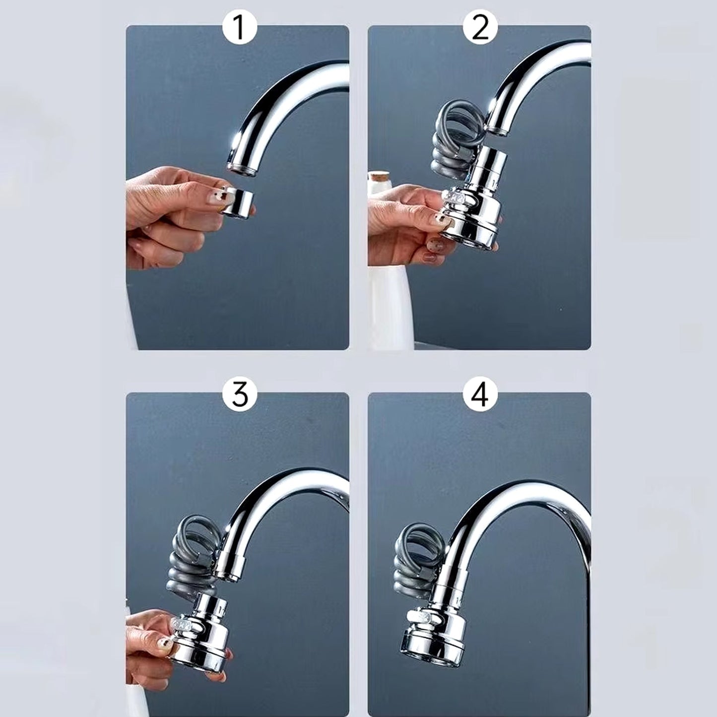Easy install 360 rotatable faucet adapter for kitchen bathroom