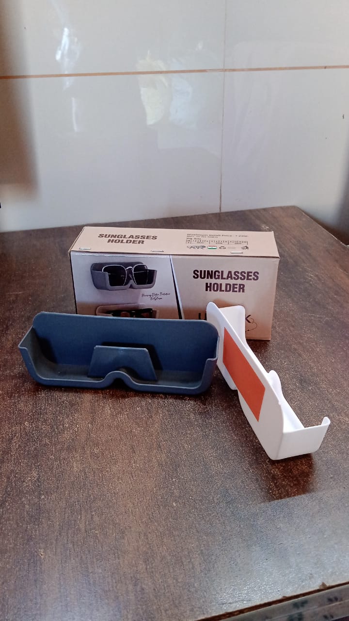 Two-piece compact sunglass organizer with tool-free installation