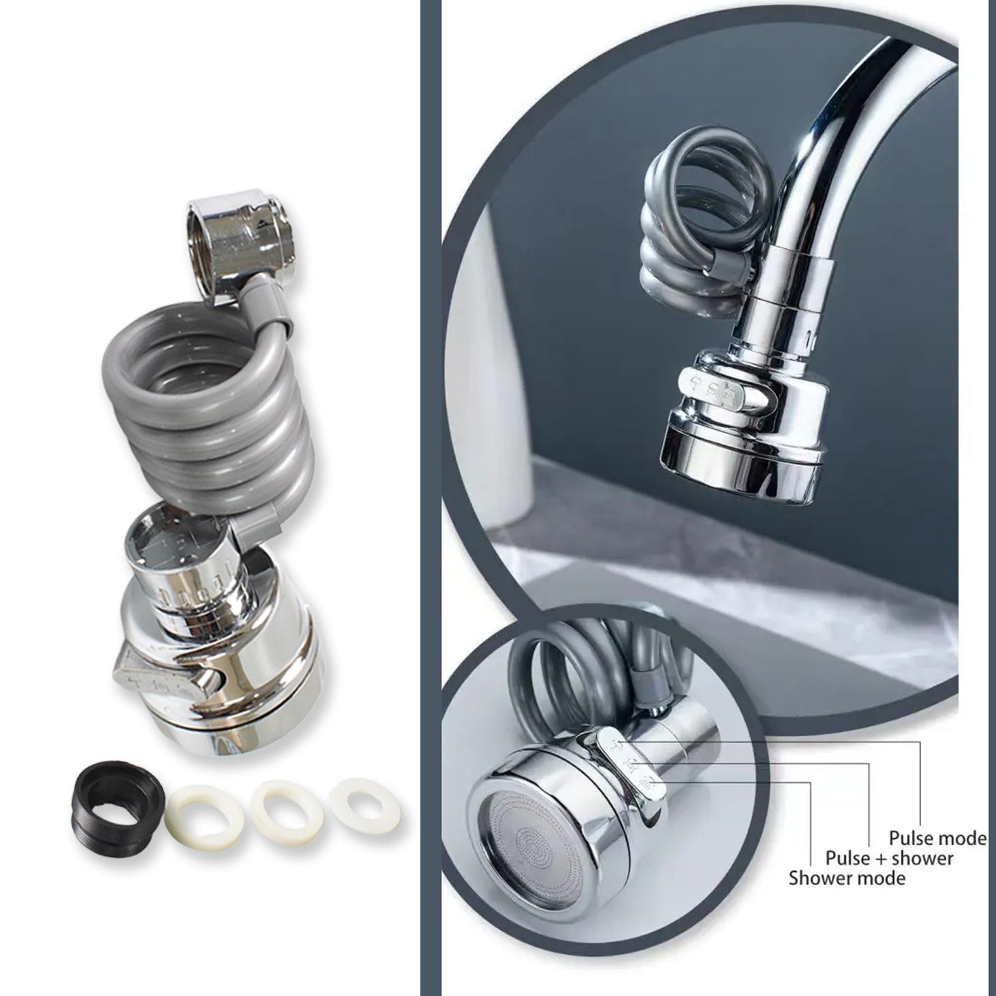 Pull-Down Faucet Sprayer, Movable rotatable sink faucet sprayer attachment universal fit