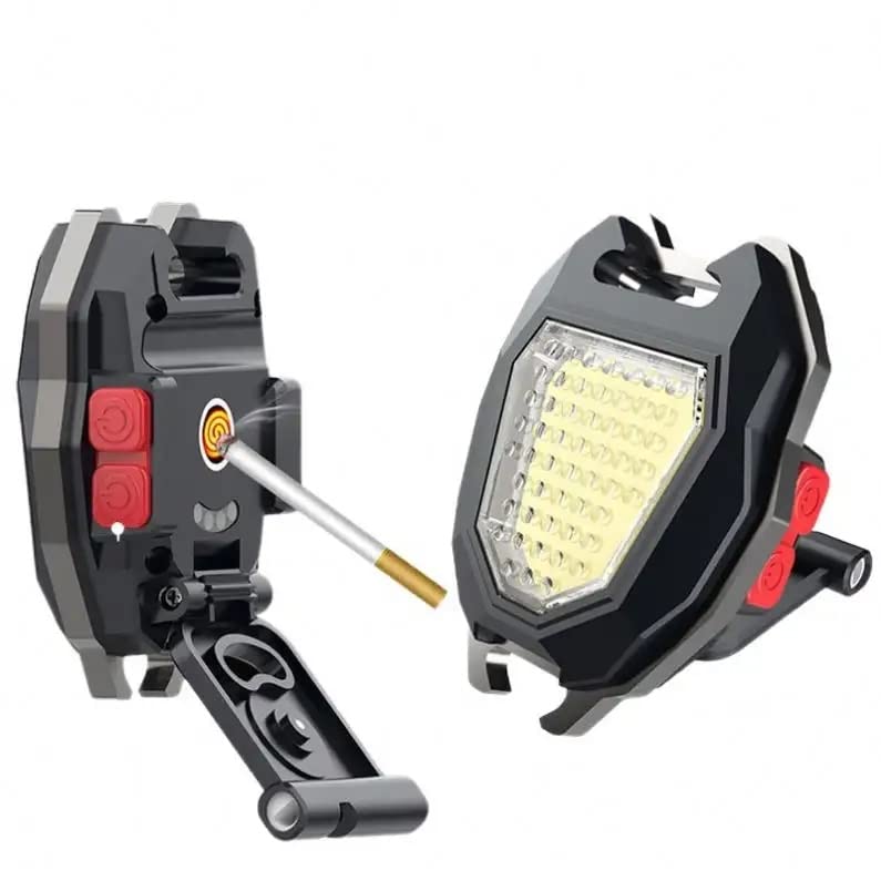 Multi-mode camping flashlight with lighter and bottle opener