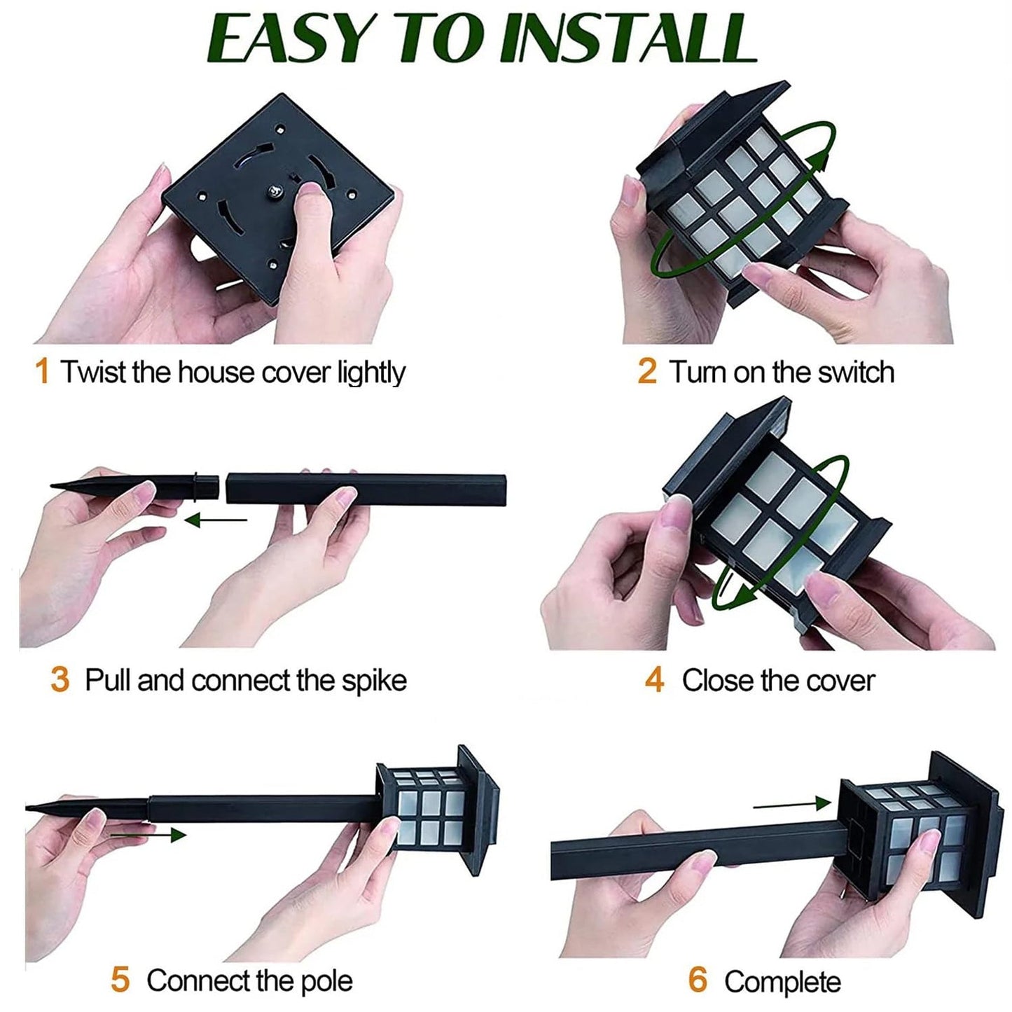 How to install IP44 waterproof solar lights used in yard walkway decoration