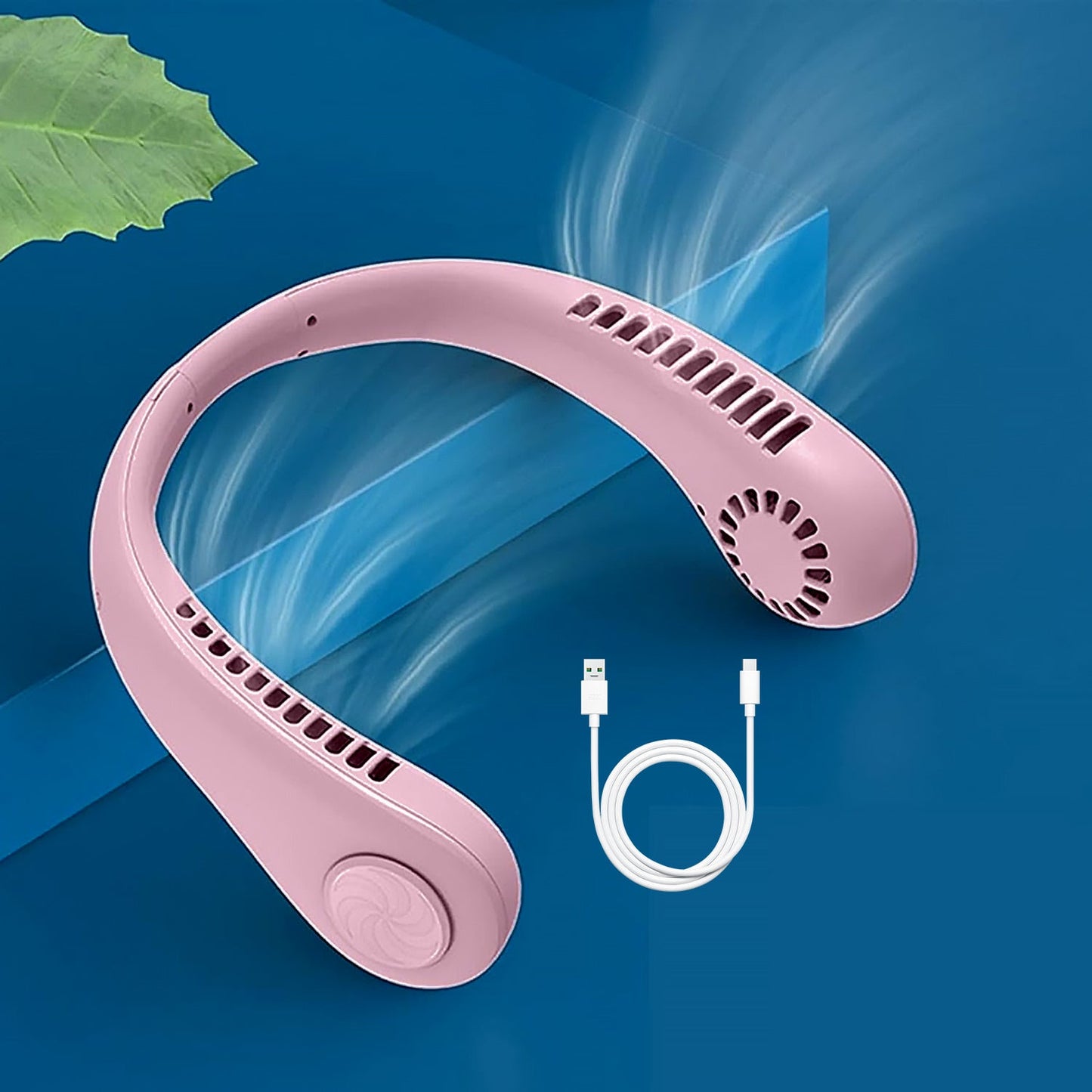 USB rechargeable portable neck fan for outdoor travel use