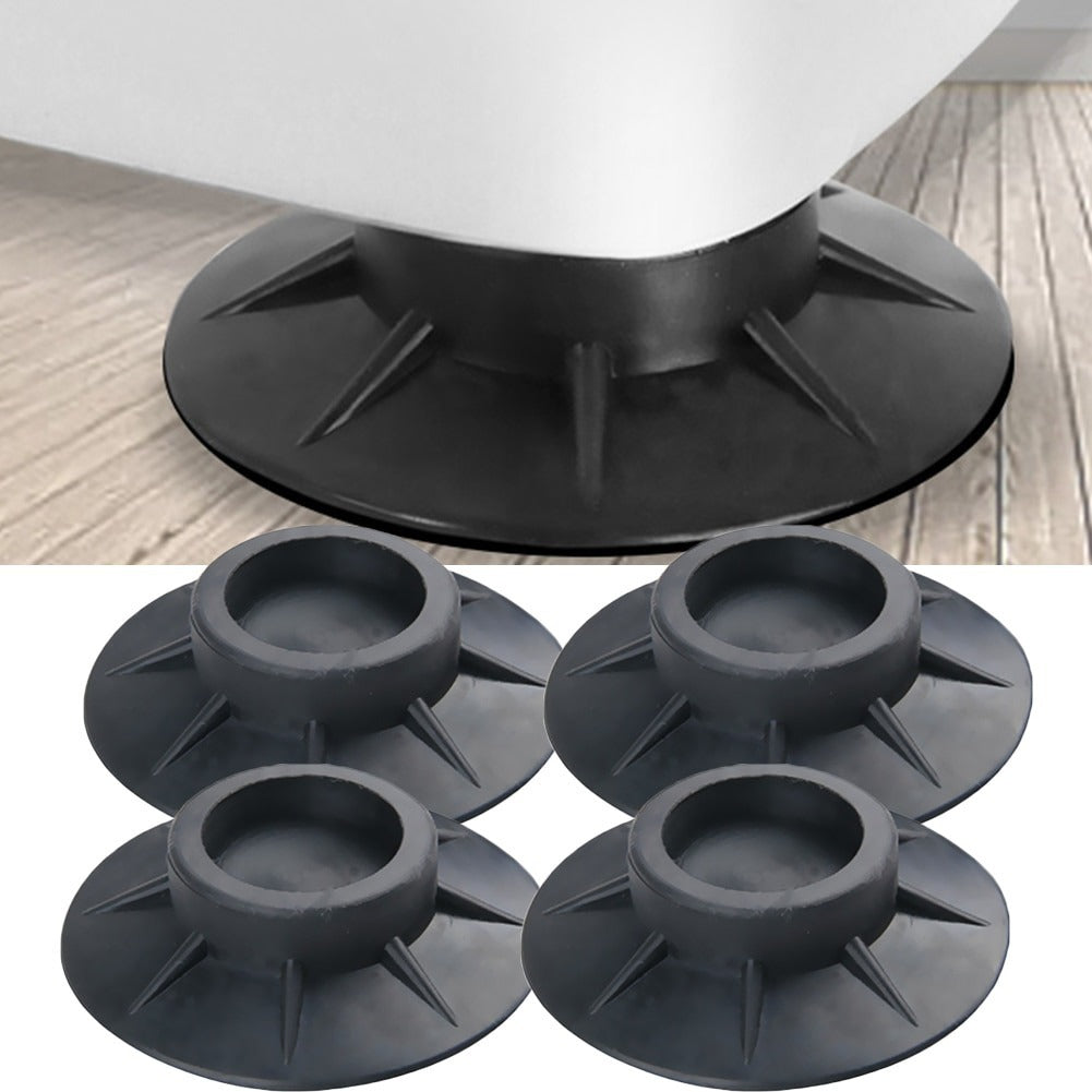 Side view of 4 Pc Furniture Vibration Pad showing thickness and flexibility, anti-vibration furniture pads, table stabilizer pad, chair base protector, plastic furniture pad, furniture support pad, non-slip furniture feet, vibration damper pad