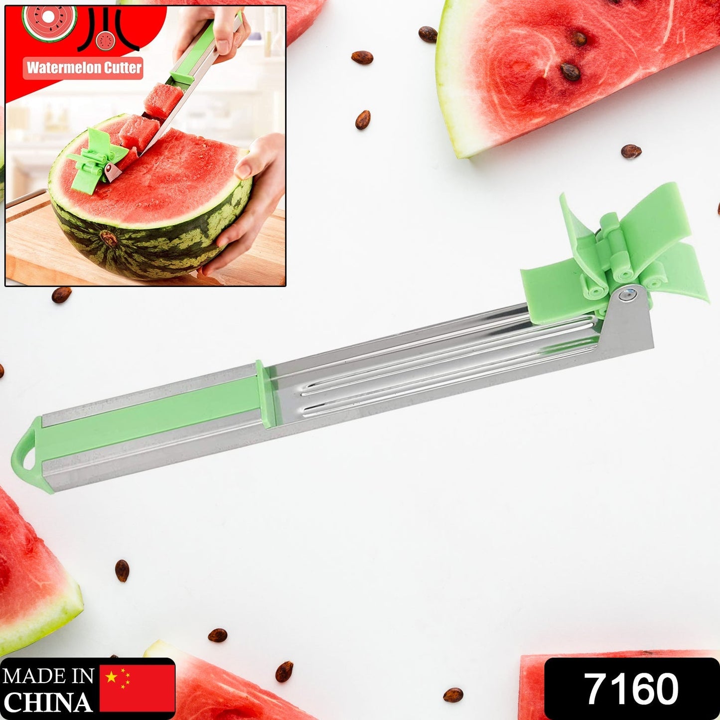 Durable washable watermelon cube slicer tool for easy fruit prep