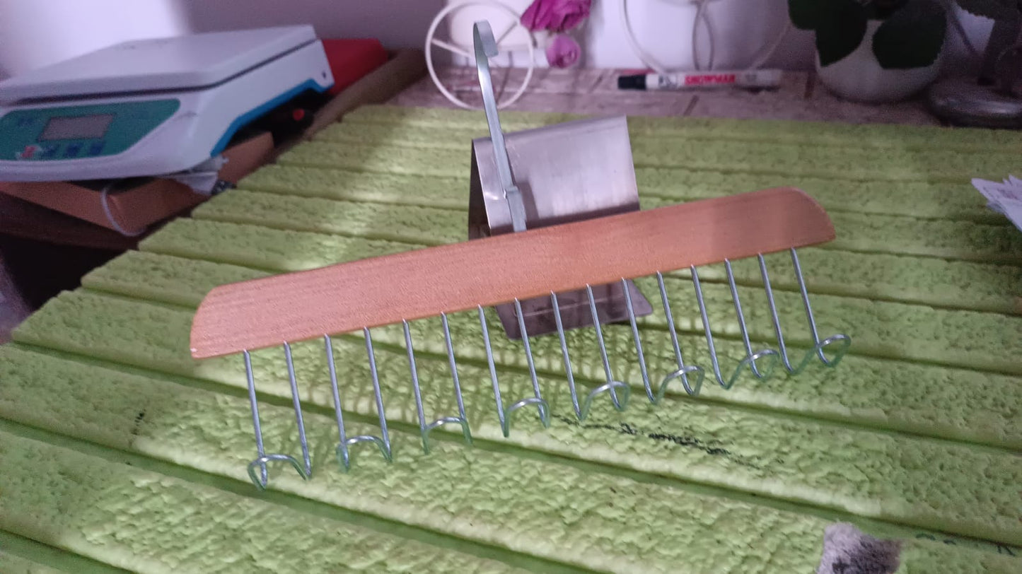Wooden hanger accessory organizer for scarves chains belts