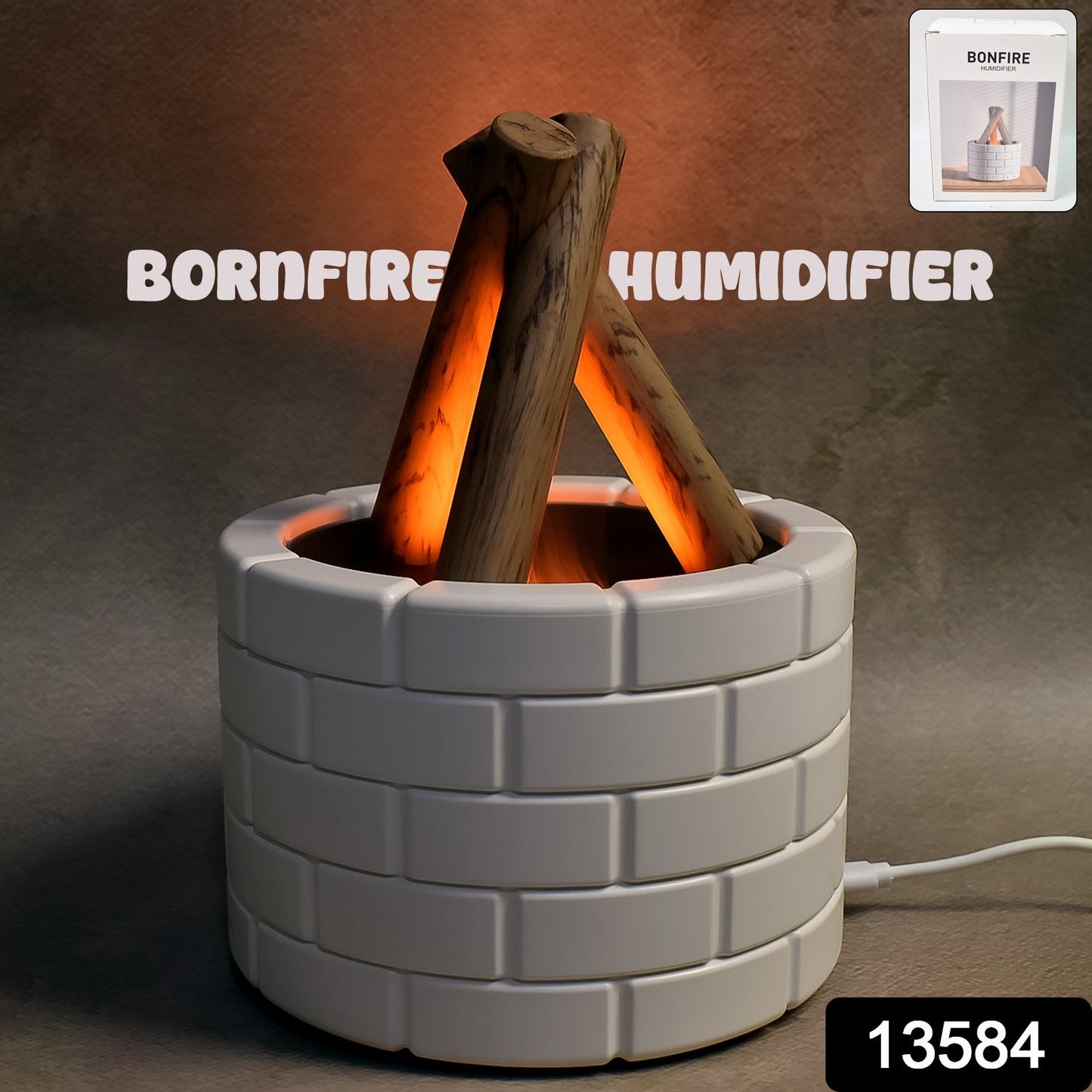 1 pc flame humidifier and oil diffuser, cozy firelight oil diffuser for home decor, realistic bonfire mist diffuser with LED glow, aromatherapy diffuser with flame effect for relaxation, decorative essential oil diffuser with night light, flame effect ultrasonic diffuser for bedroom