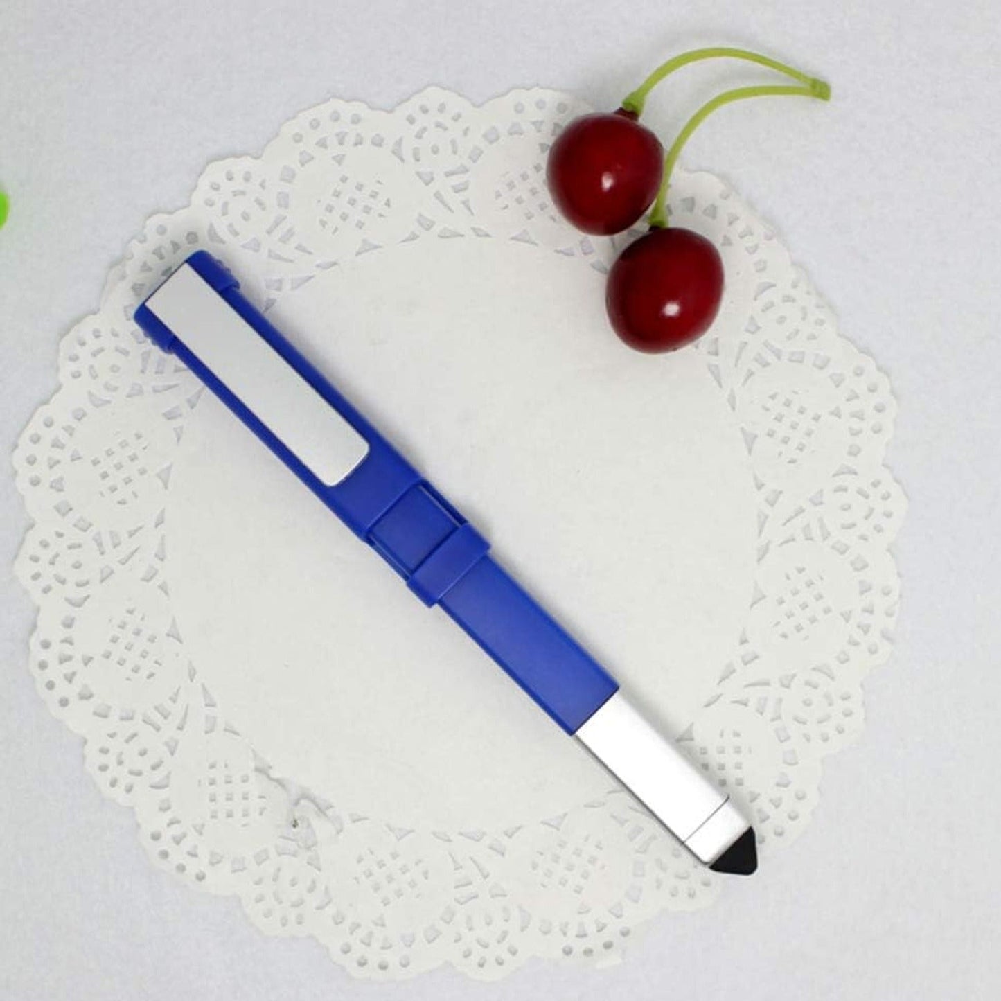 Compact pen-shaped phone holder for convenience. tech tool pen, 4 in 1 pen tool, multi-function pen, screwdriver pen, mobile holder pen, stylus pen, pocket tool pen, travel pen with tools