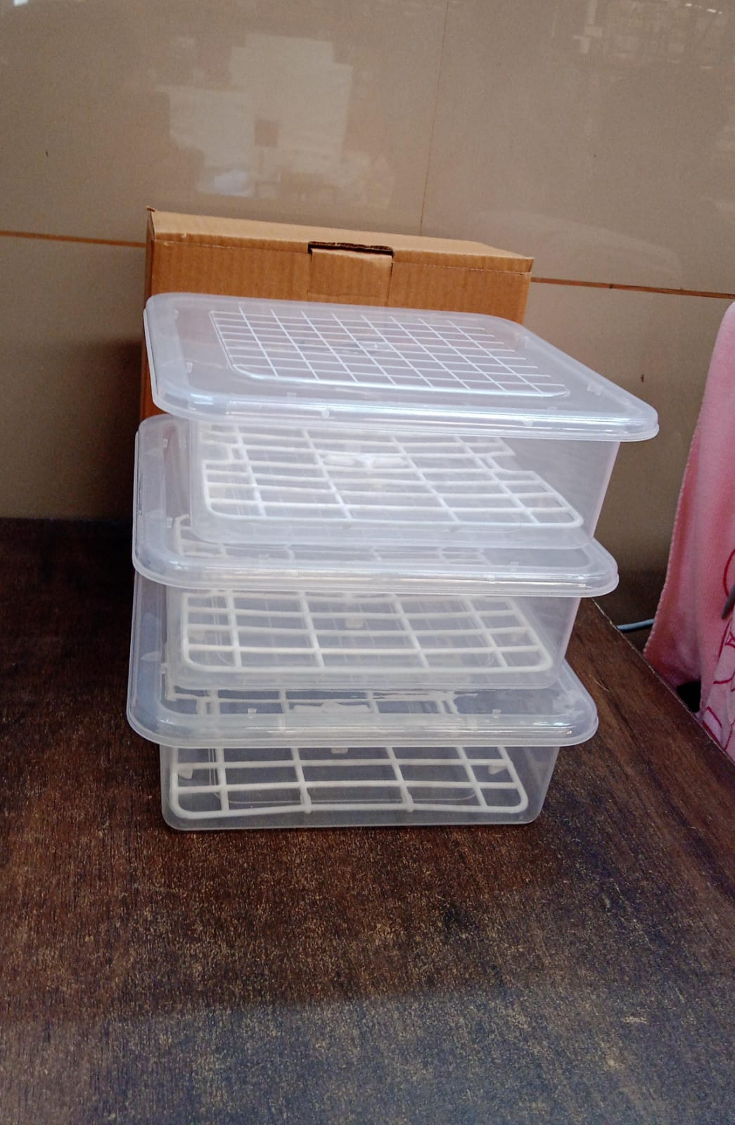 storage containers for food preservation, reusable food containers with lids, kitchen fridge box set online India, multi-use plastic storage boxes with tray