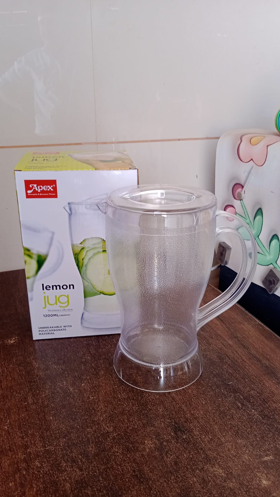 reusable water jug for home, durable plastic juice pitcher, serving jug for guests and daily use