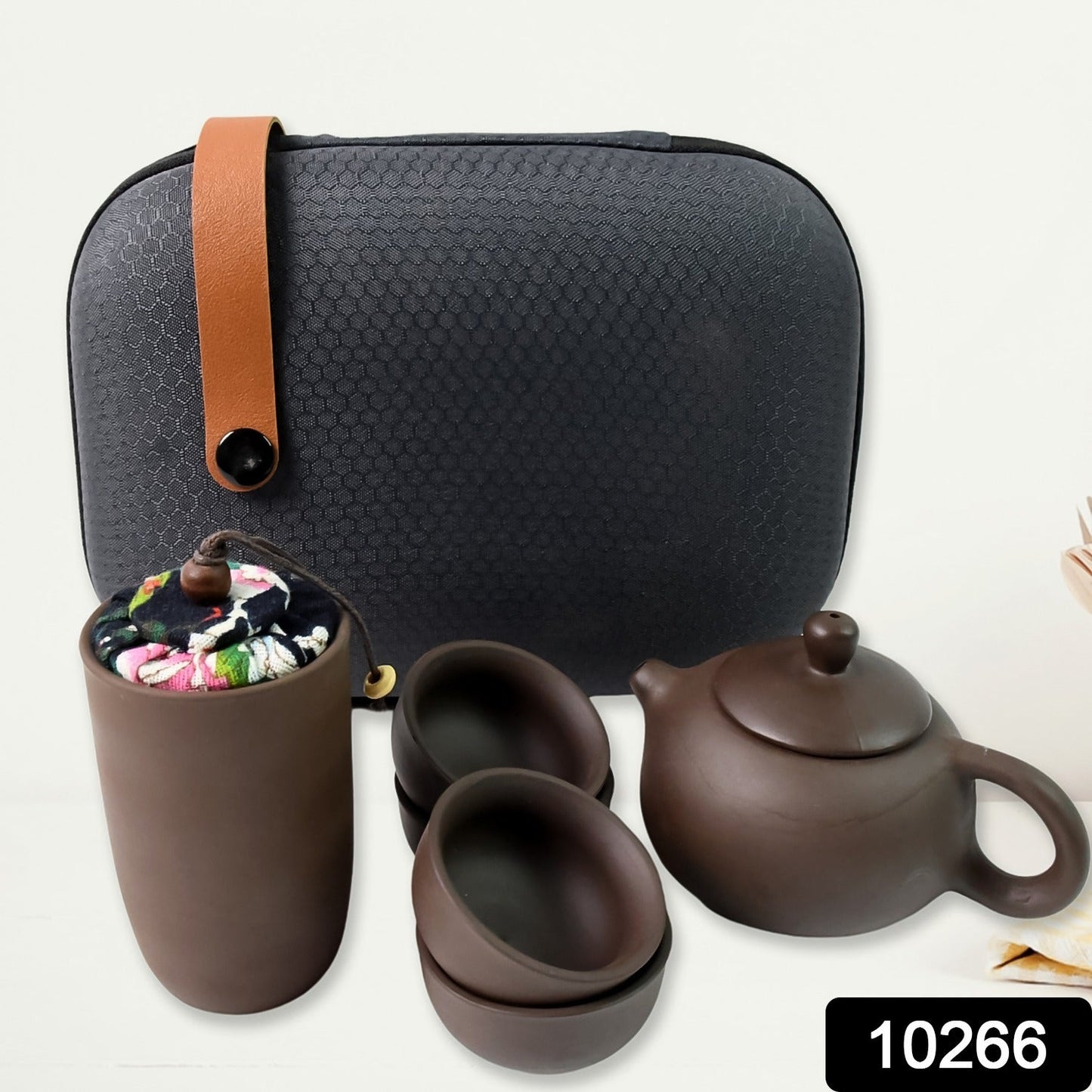 ceramic tea set for gifting, travel-friendly kung fu tea set, elegant chinese tea set with teapot and cups, luxury ceramic tea set with storage bag, portable tea brewing kit for picnics, compact chinese tea set for tea lovers