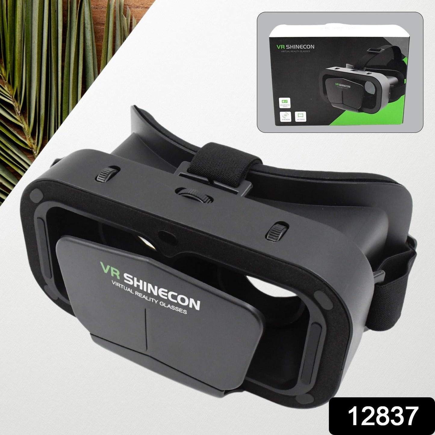 smartphone VR box for 360 video and gaming, adjustable VR headset with head strap and lens, virtual reality glasses for iOS and Android users, VR headset for cinematic experience on phone,