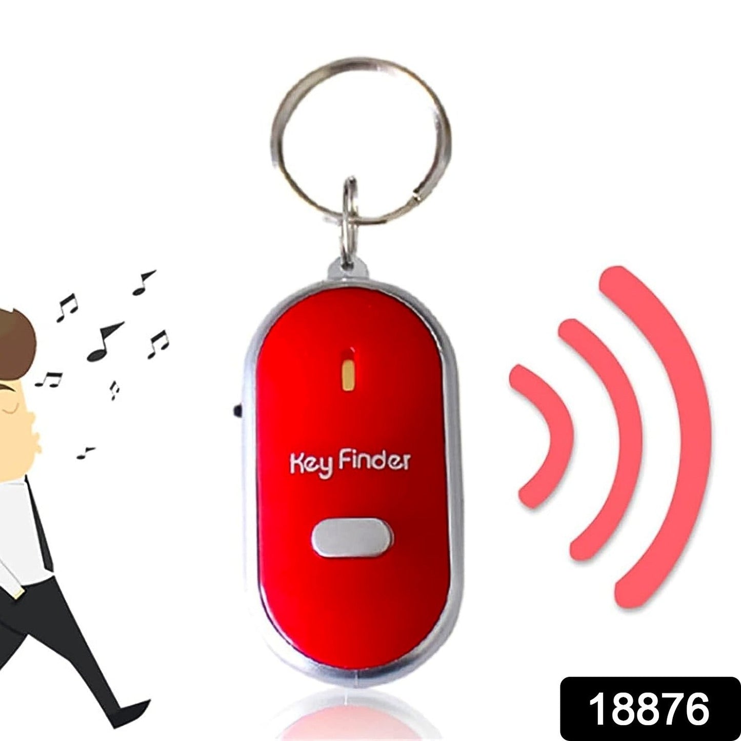 compact whistle keychain with locator function, LED keychain for lost key detection, 2 pc whistle key finder for personal use, sound activated keychain tracker with LED flash