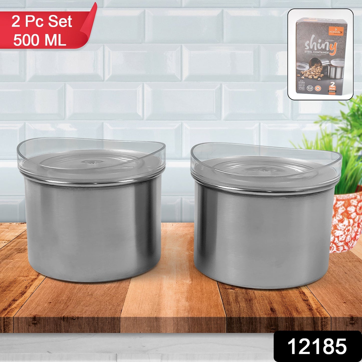 airtight lunch box containers with transparent lids, steel dabba with locking lid for fridge and pantry, food grade stainless steel container with window lid, leakproof steel tiffin boxes with 500 ml capacity