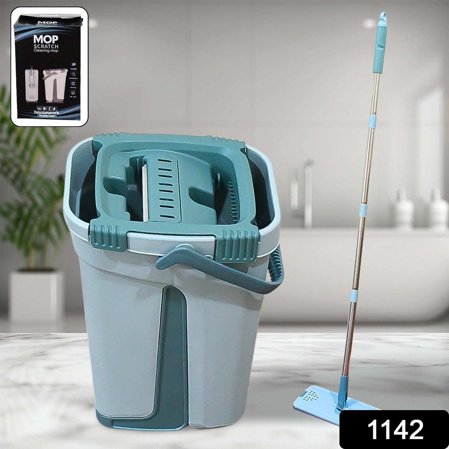2-in-1 flat mop with self-cleaning and hands-free wash and dry. flat mop and bucket, 360 degree mop system, self-cleaning mop bucket, microfiber floor cleaner, wet dry mop set, floor cleaning mop for home