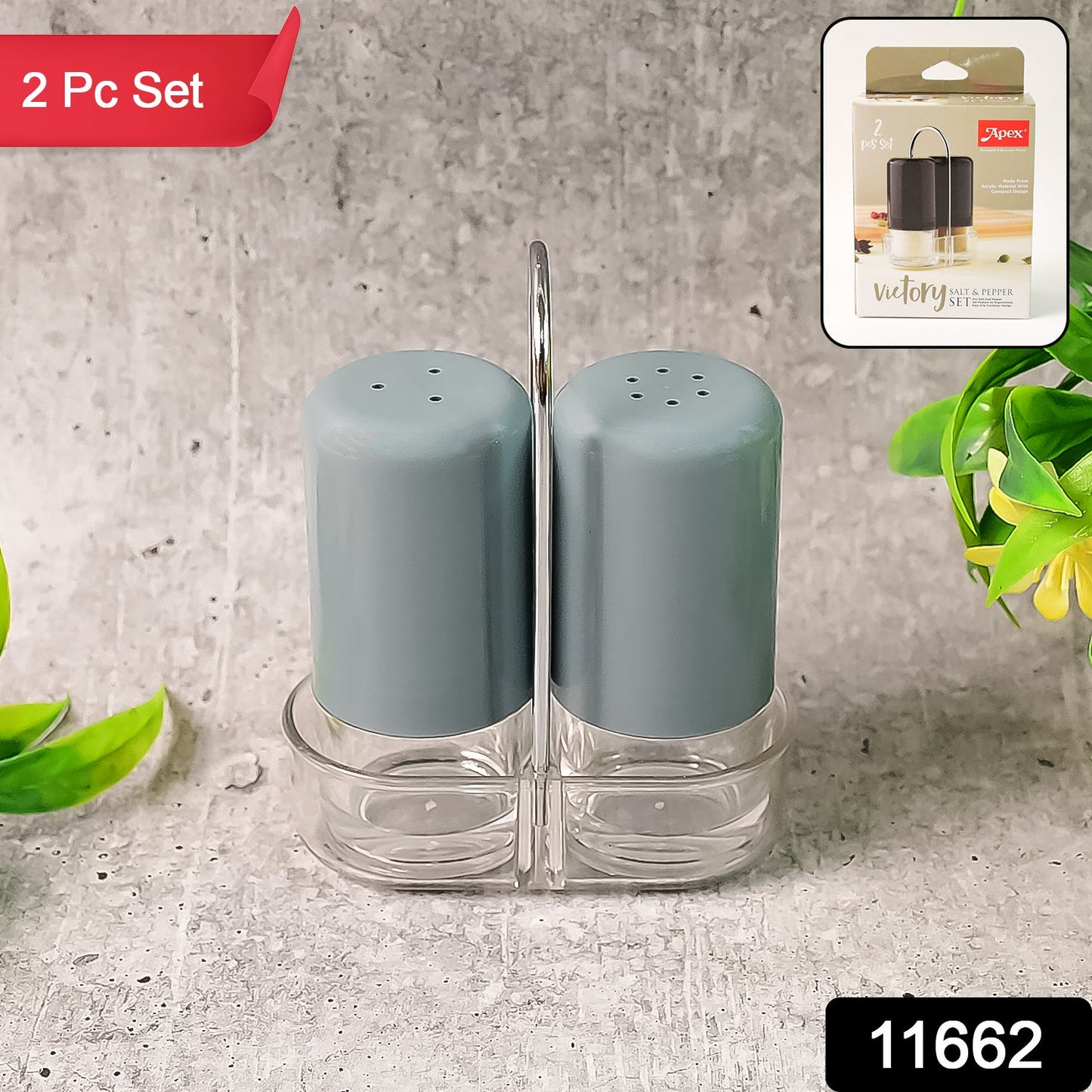 Apex Victory dispenser set for kitchen essentials, stylish salt and pepper set for modern kitchen, compact acrylic shakers for daily use, durable spice containers with easy pour design, sleek salt and pepper holders for cooking and serving