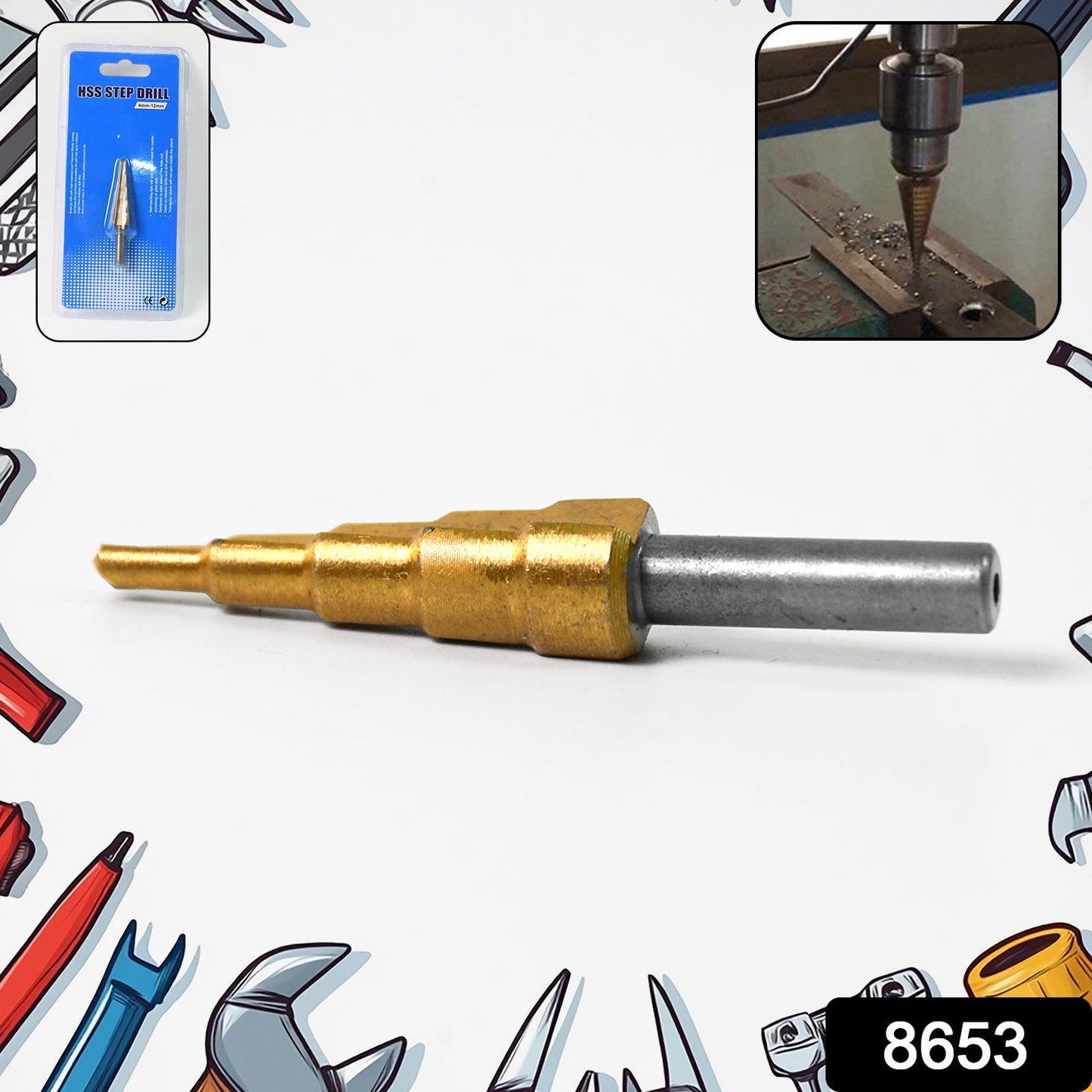 multi-size HSS step drill, step drill bit for stainless steel and aluminum, high precision drill bit for DIY and workshop, durable step cone drill bit