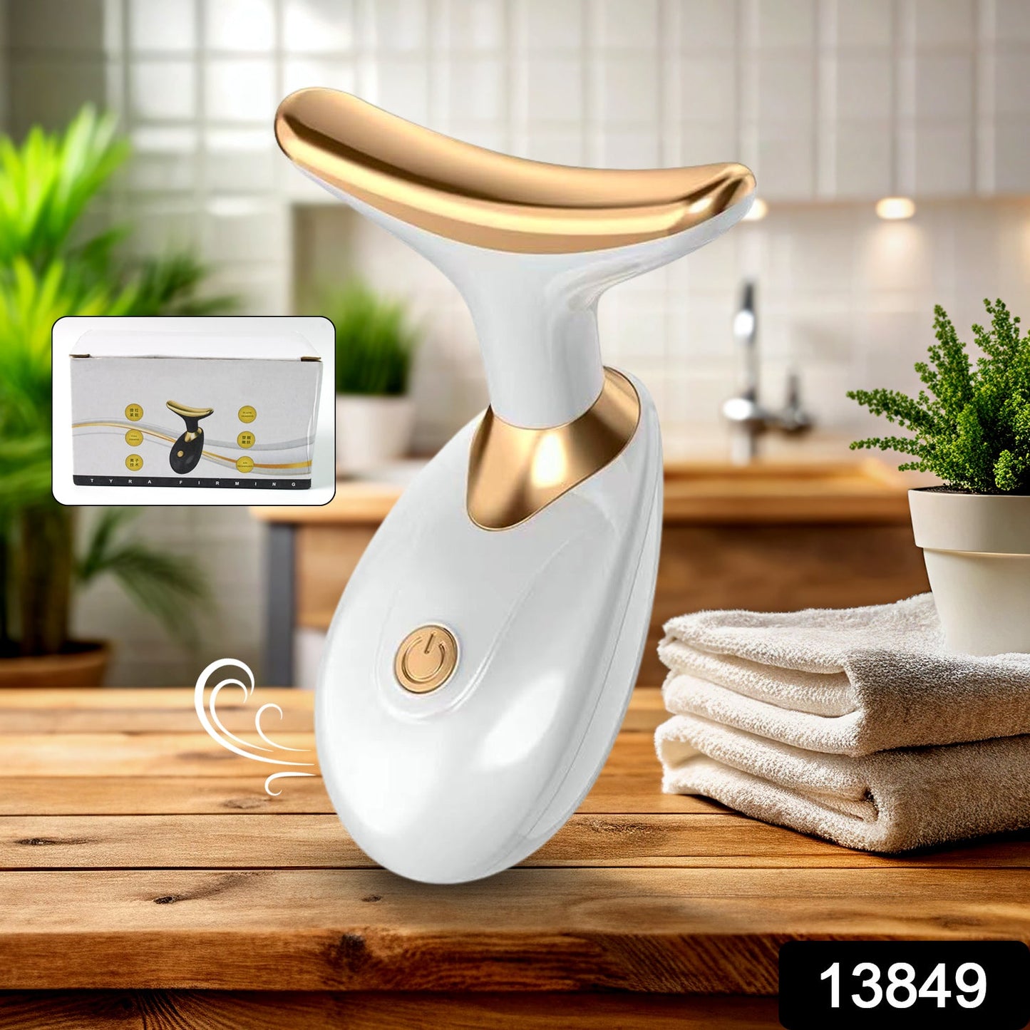 neck tightening device for wrinkles, compact face and neck massage roller, beauty tool for anti-aging skincare, face massager for daily skin care routine, lifting tool for jawline and neck area, wrinkle reduction tool for home use