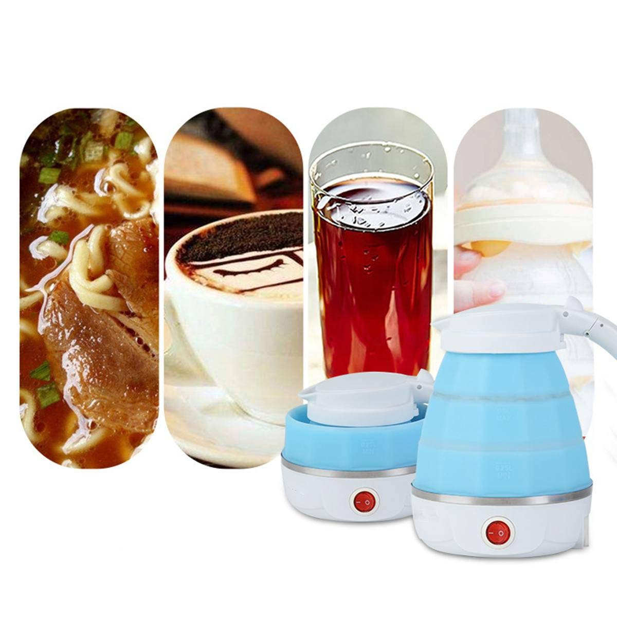 Electric water kettle, collapsible silicone design, foldable electric kettle, travel electric kettle, silicone kettle, portable hot water boiler, camping electric kettle, compact kettle, mini electric kettle