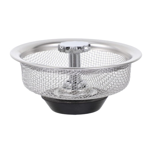 stainless steel sink strainer basket, 2 pc kitchen drain filter for food waste, sink drain basket filter set, food catcher strainer for kitchen sink,
