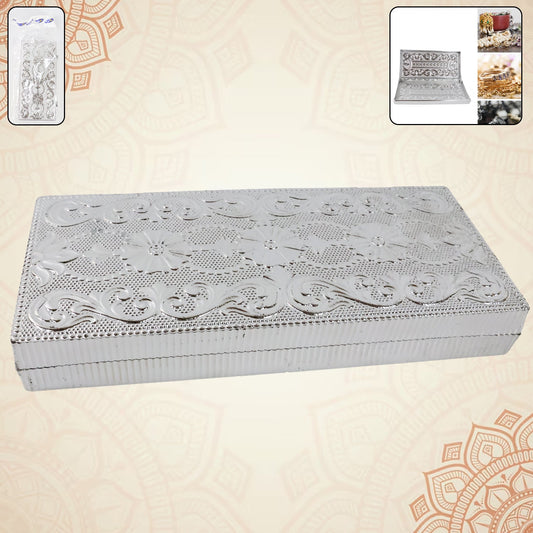 decorative rectangular cash box set of 2, multipurpose cash box for gifting and storage, 20x9 cm decorative money box for home use, gift-worthy cash box with traditional design, elegant rectangular cash holder box for functions,