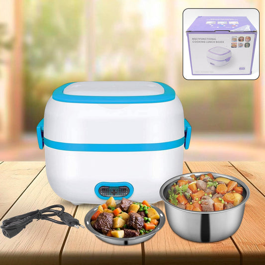 3-in-1 electric lunch box with food steamer and heater, portable stainless steel electric lunch box for office use, multifunction lunch box with heating and steaming,