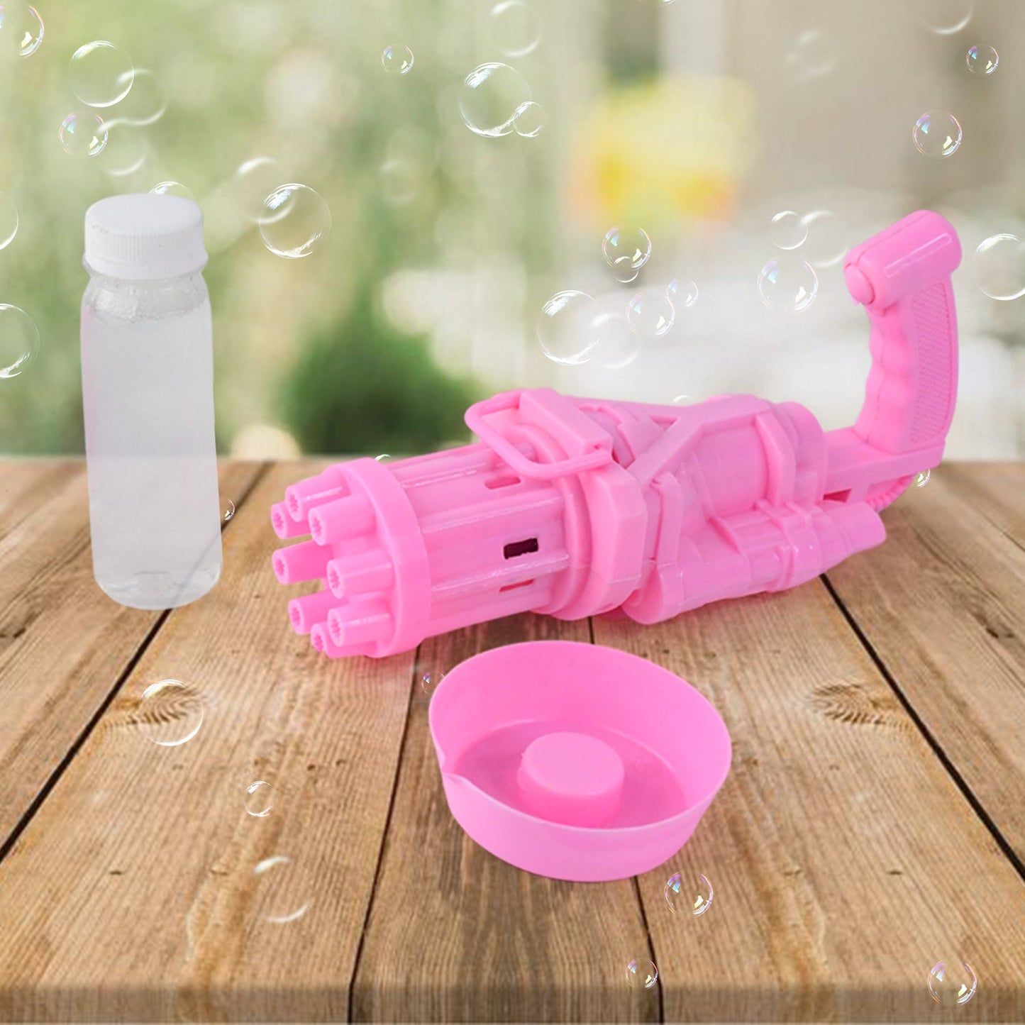 8 hole bubble gun, electric bubble toy, gatling bubble machine, bubble blower gun for kids, outdoor bubble toy, battery operated bubble gun, kids fan bubble toy