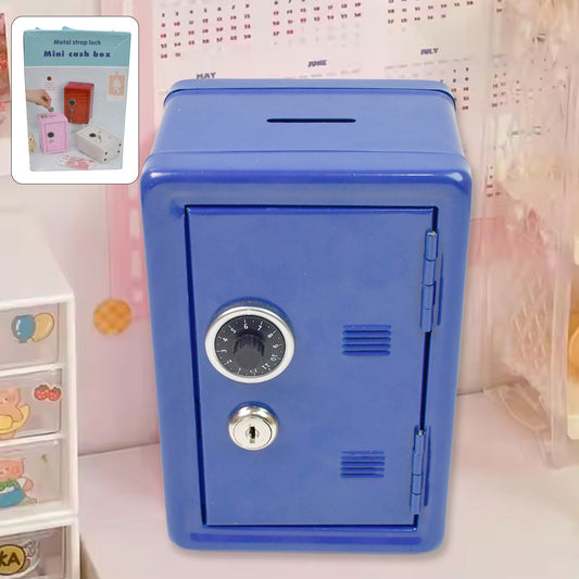 mini metal cash box with lock and keys, child safe piggy bank with 2 keys, metal savings box for kids and home use, secure piggy bank with metal body and lock, 