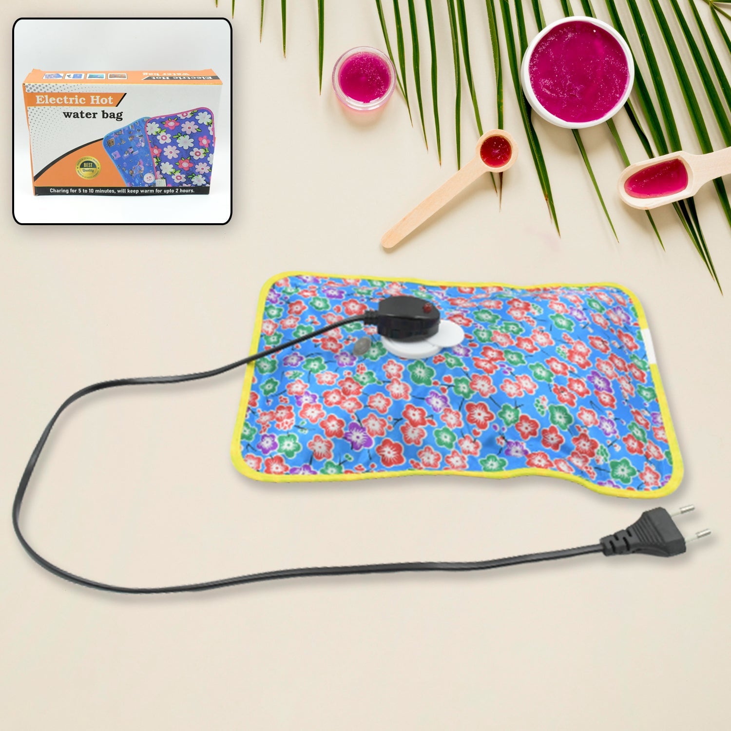 Electric hot water bag, soft fabric cover, electric hot water bag, rechargeable heating pad, pain relief hot pouch, no water hot bag, winter heating pad, joint pain heat pack, electric hot pouch