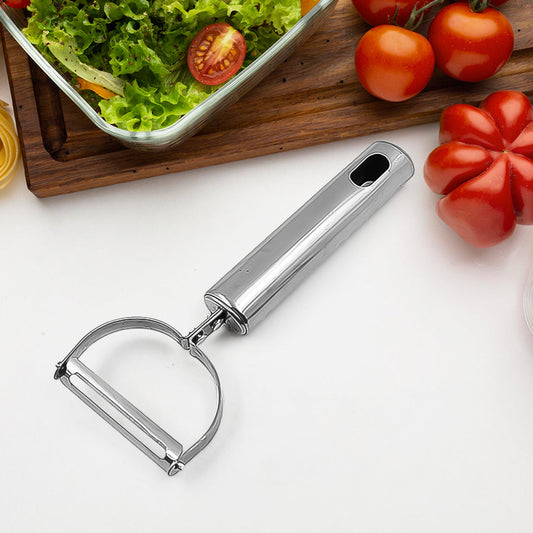 stainless steel Y‑shaped fruit & vegetable peeler dual blade, ergonomic Y‑peeler with twin stainless steel blades, handheld stainless steel corn cutter peeler tool, manual Y‑type peeler for potatoes carrots apples

