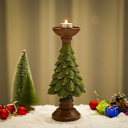 Christmas tree candleholder for holiday decor, festive decorative candlestick for Christmas, metal candleholder in Christmas tree shape, holiday candle stand for home decoration, elegant Christmas candleholder centerpiece