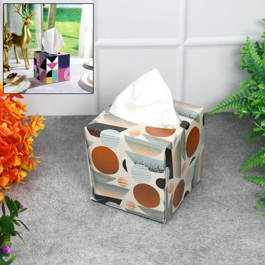 stylish tissue cube box for home and office use, decorative tissue holder with 50 tissue pieces, compact cube tissue box for table and car, modern tissue paper box with square design