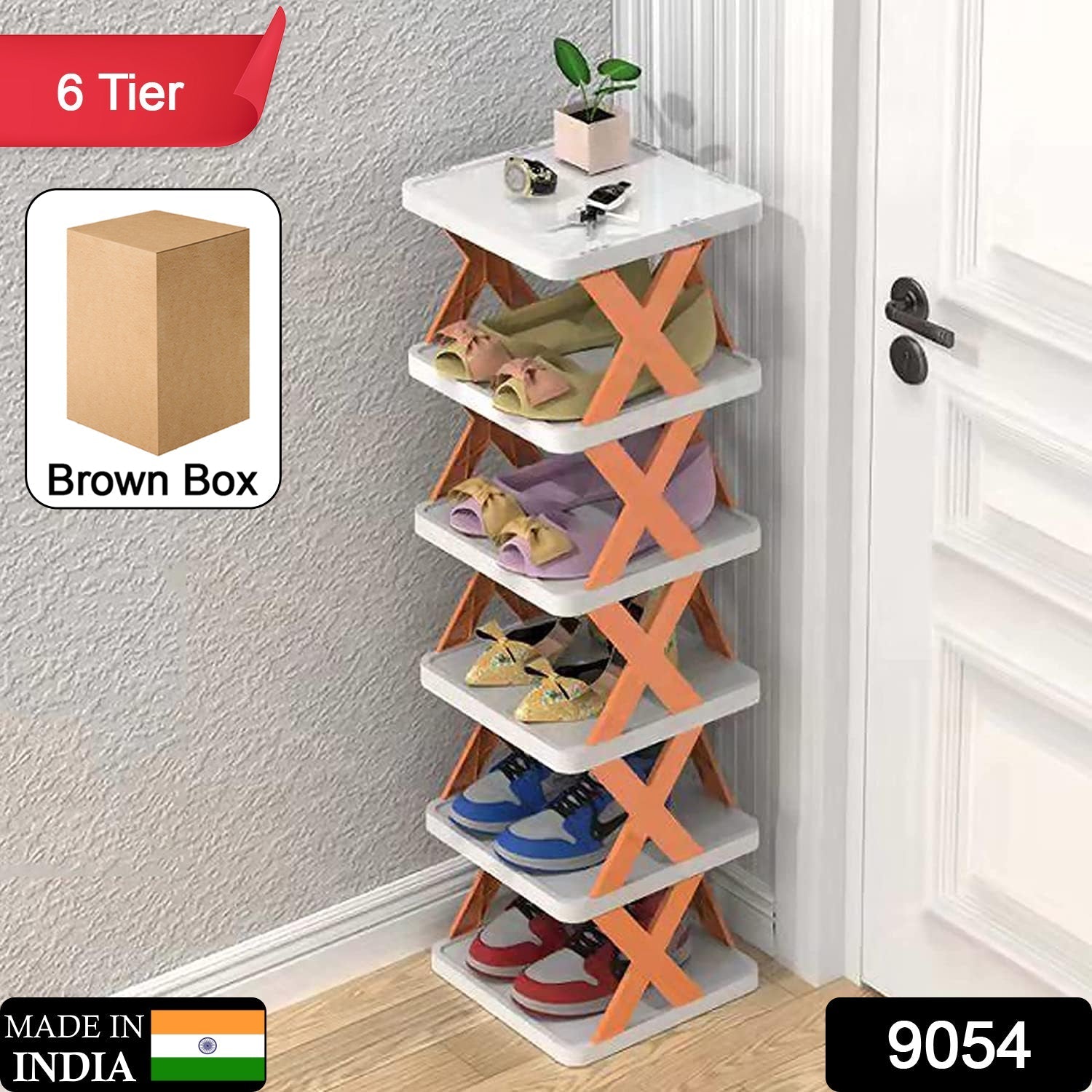 6 layer shoe rack, foldable shoe stand, portable shoe organizer, home shoe rack, office shoe storage, collapsible shoe shelf, shoe rack for small spaces, easy assemble shoe rack, space saving shoe rack, multifunctional storage rack