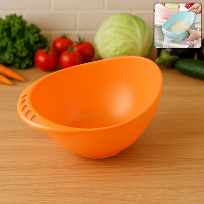 rice bowl strainer, plastic colander bowl, vegetable washing bowl, fruit strainer, kitchen water strainer, noodle washing bowl, food rinsing bowl