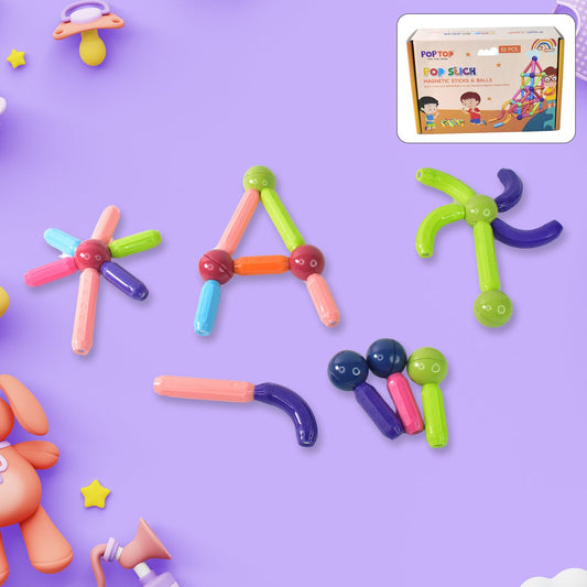 magnetic building toys, magnetic sticks building blocks, kids STEM toy India, 32 piece magnetic building set, educational toys for kids, best magnetic construction toy,