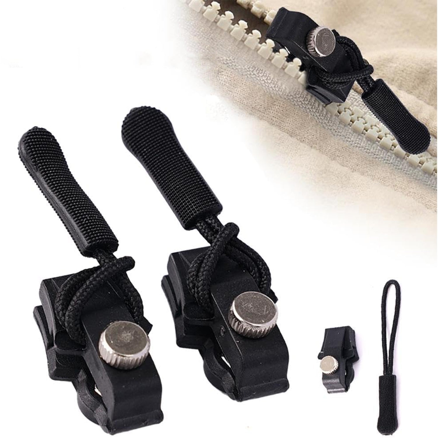 reusable zipper slider for clothes and travel bags, zip pull tab for broken zipper fix, luggage zipper pull replacement India,