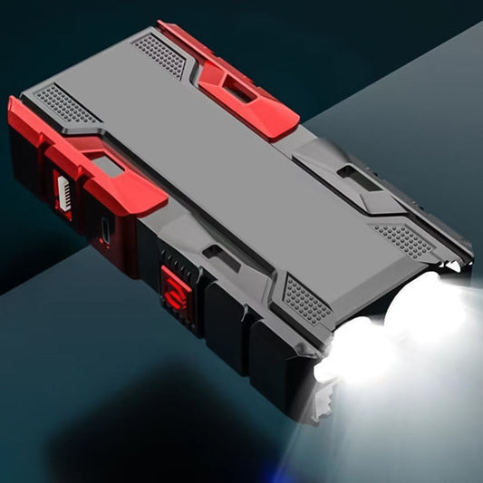  flashlight with emergency USB mobile charger, multi-functional LED torch for camping and hiking, flashlight with strobe, high, and low modes, mini rechargeable torch with built-in power bank, 