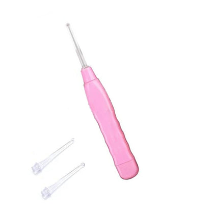 safe earwax tweezer with bright LED light, ear cleaning tool with tweezer for kids and adults, flashlight earpick with soft tip and tweezer, 