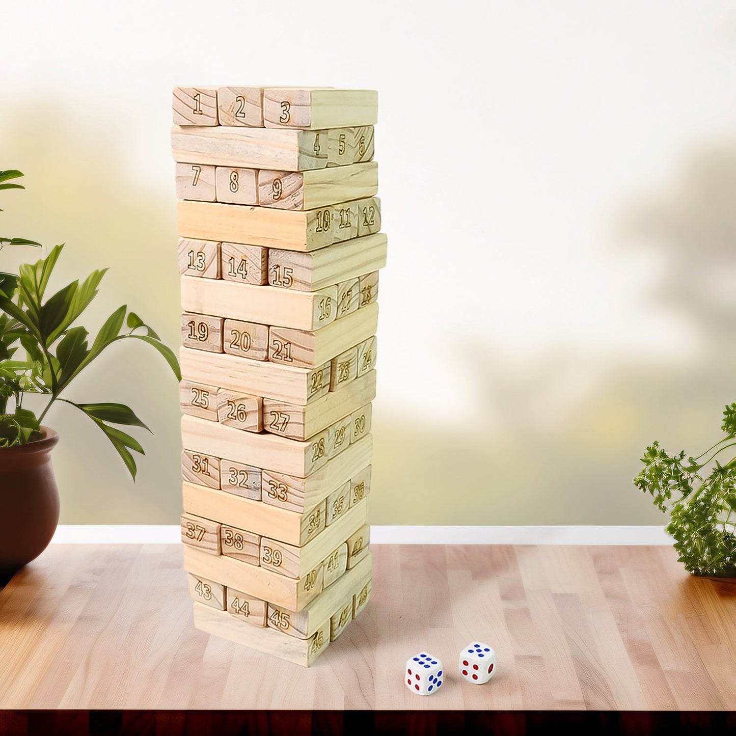 zenga game, wooden block game, stacking tower game, tumbling tower, zenga tower, wooden toys for kids, family board game, block stacking game, dice game for kids, indoor game

