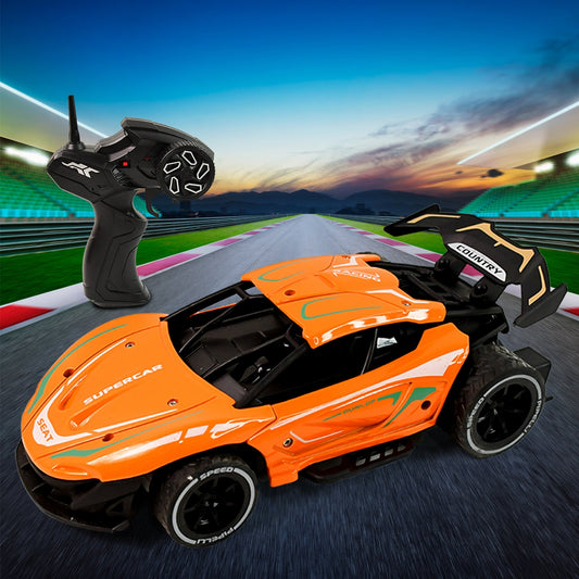 Electroplay high speed RC supercar with remote, metal body racing car toy for kids, 2.4GHz RC remote control sports car, Electroplay remote car for children playtime, metallic RC car with rechargeable battery, sleek design RC supercar toy for boys