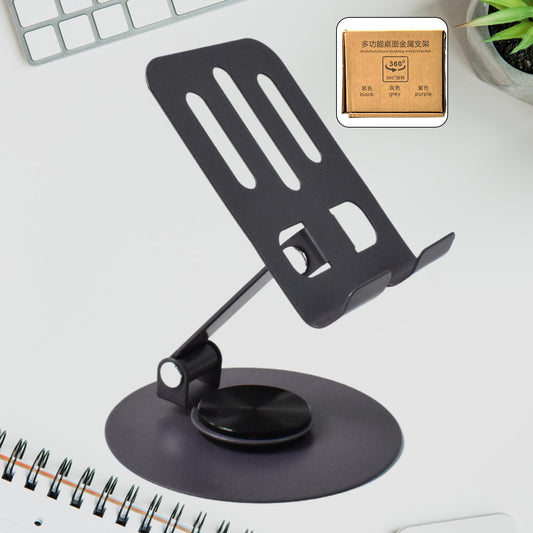 foldable metal mobile stand set of 2, 360 degree adjustable aluminium phone stand, portable metal mobile holder for desk, foldable mobile stand for smartphone and tablet, aluminium phone holder for hands-free viewing,