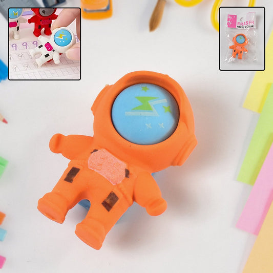 cute astronaut shaped pencil eraser for kids, novelty space theme eraser with clip, astronaut design eraser for school stationery, fun eraser clip for children’s pencil box
