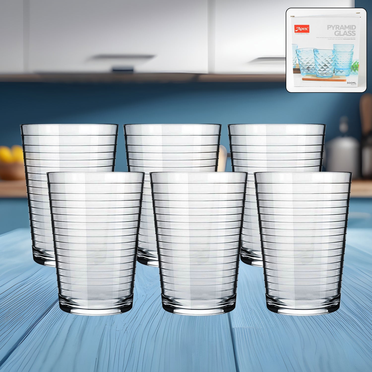 Apex pyramid design unbreakable plastic glass, BPA-free plastic glass 300ml for home use, stackable plastic tumblers with pyramid texture, unbreakable 300ml glass for water and juice, stylish plastic drinking glasses for everyday use,
