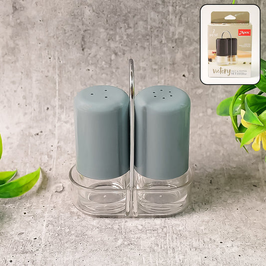 Apex acrylic salt and pepper dispenser set, 2 piece seasoning shaker set for kitchen, transparent salt and pepper shakers with lids, precision seasoning containers for dining table, unbreakable acrylic spice shakers for home