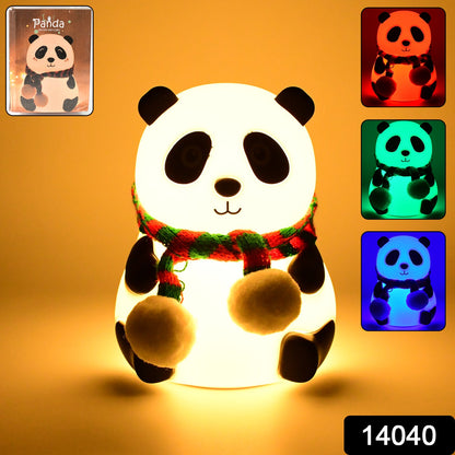 ilicone panda night lamp for baby room, soft touch panda night light for bedroom, USB rechargeable panda lamp for bedside table,